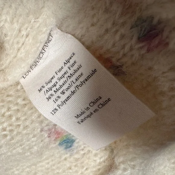 LoveShackFancy Long Alpaca and Mohair Cardigan Med